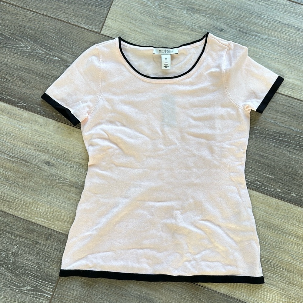 NWT WHBM Light Pink Short Sleeve Thin Sweater
